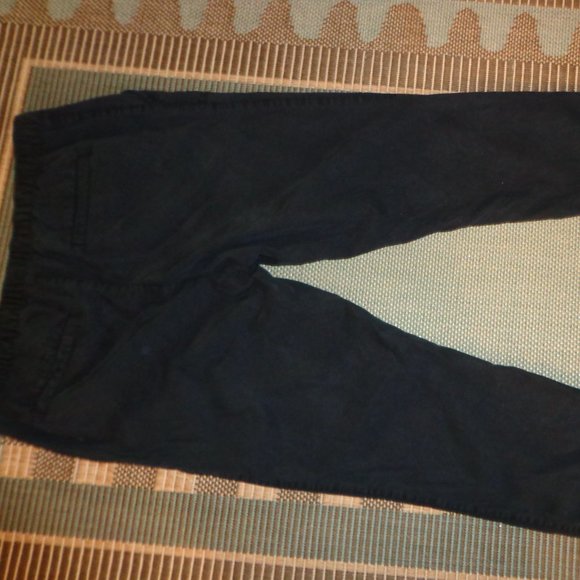 GAP Drawcord Waist Cropped Pants S Black Elastic Waist/Cuffs Pockets - Picture 2 of 14